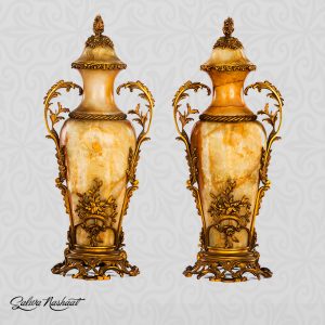 Pair of elegant minimal style Marble Vases