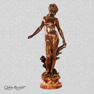 Female nude bronze figurine