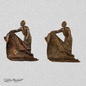 Pair of french bronze small Arabian style figures