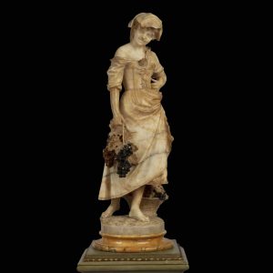 The Happy Girl With Grape Basket