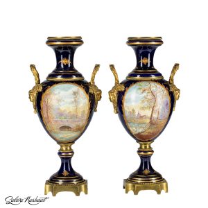 Navy blue and gold Porcelain Vases - 6