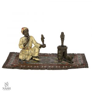 Bronze Arabian Man Sitting on Carpet