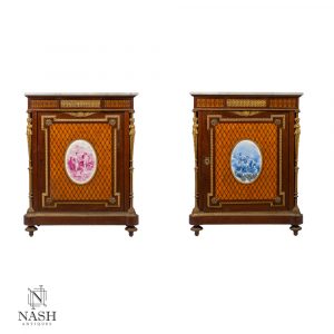 Pair of Antique Marble Topped Cabinet