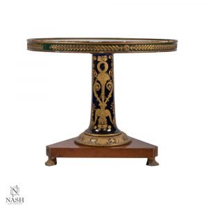 Side Table with Round Marble Porcelain Top