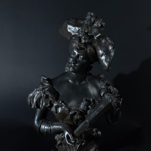 19th Century, French, An exquisite bronze bust of a young woman